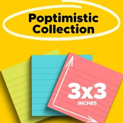 Post-It Notes*Post-it Notes, 3" x 3", Poptimistic Collection, 50 Sheet/Pad, 3 Pads/Pack (6301)