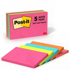 Post-It Notes*Post-it Notes, 3" x 5", Collection, 100 Sheet/Pad, 5 Pads/Pack (655-5PK) Poptimistic