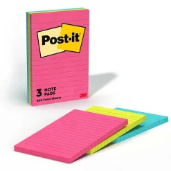 Post-It Notes*Post-it Notes, 4" x 6", Collection, Lined, 100 Sheet/Pad, 3 Pads/Pack (6603AN) Poptimistic