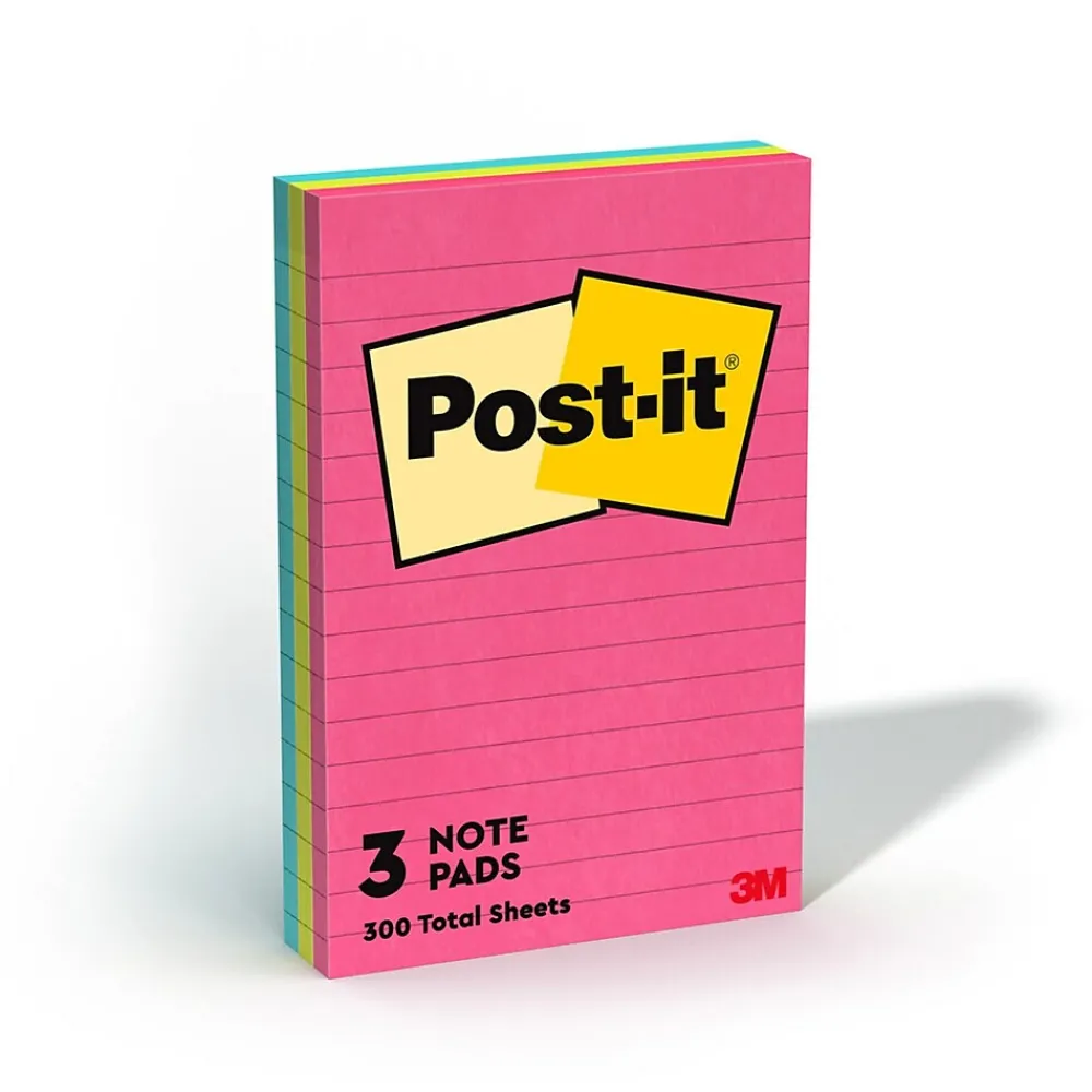 Post-It Notes*Post-it Notes, 4" x 6", Collection, Lined, 100 Sheet/Pad, 3 Pads/Pack (6603AN) Poptimistic
