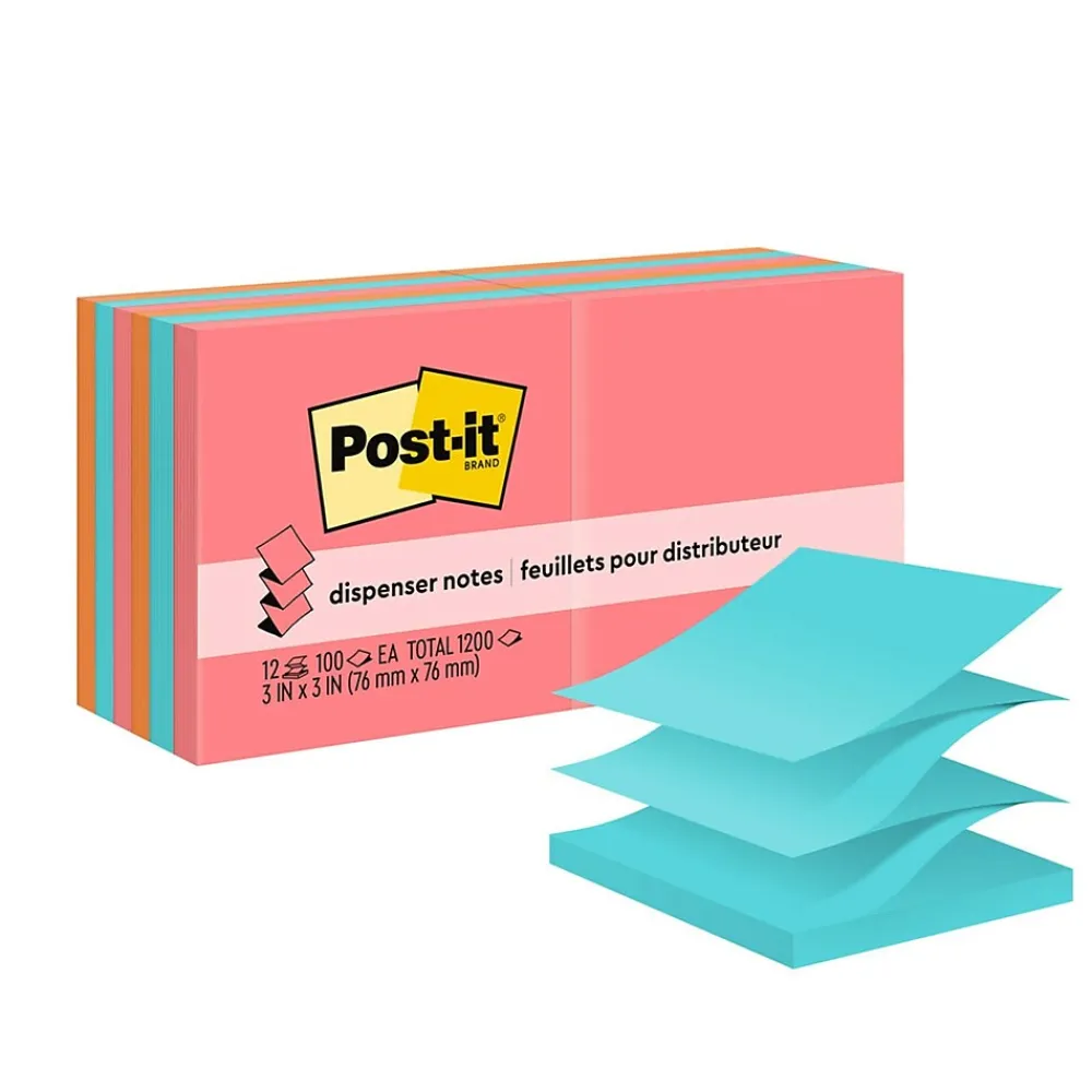 Post-It Notes*Post-it Pop-up Notes, 3" x 3", Collection, 100 Sheet/Pad, 12 Pads/Pack (R33012AN) Poptimistic
