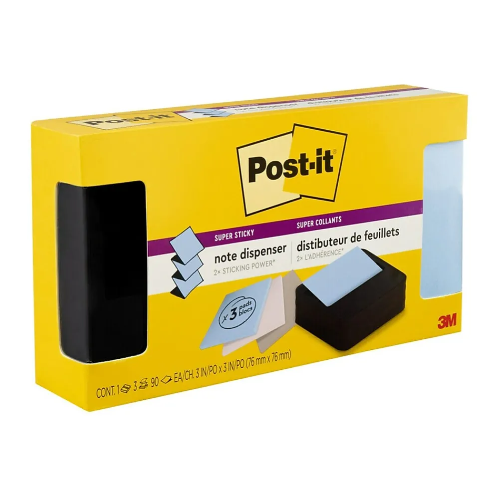 Pop-Up Dispensers*Post-it Pop-up Wave Design Dispenser for 3" x 3" Notes, Black (WAVE-330-BKVP)