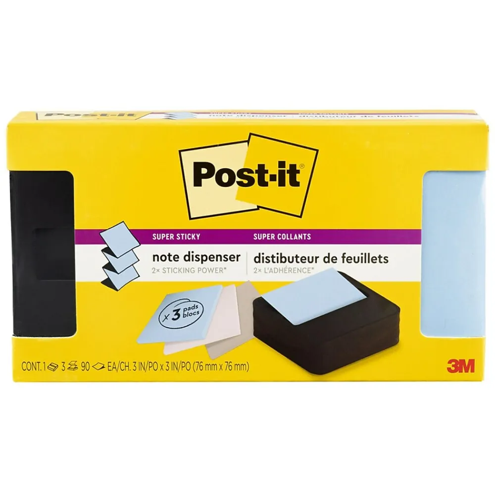 Pop-Up Dispensers*Post-it Pop-up Wave Design Dispenser for 3" x 3" Notes, Black (WAVE-330-BKVP)