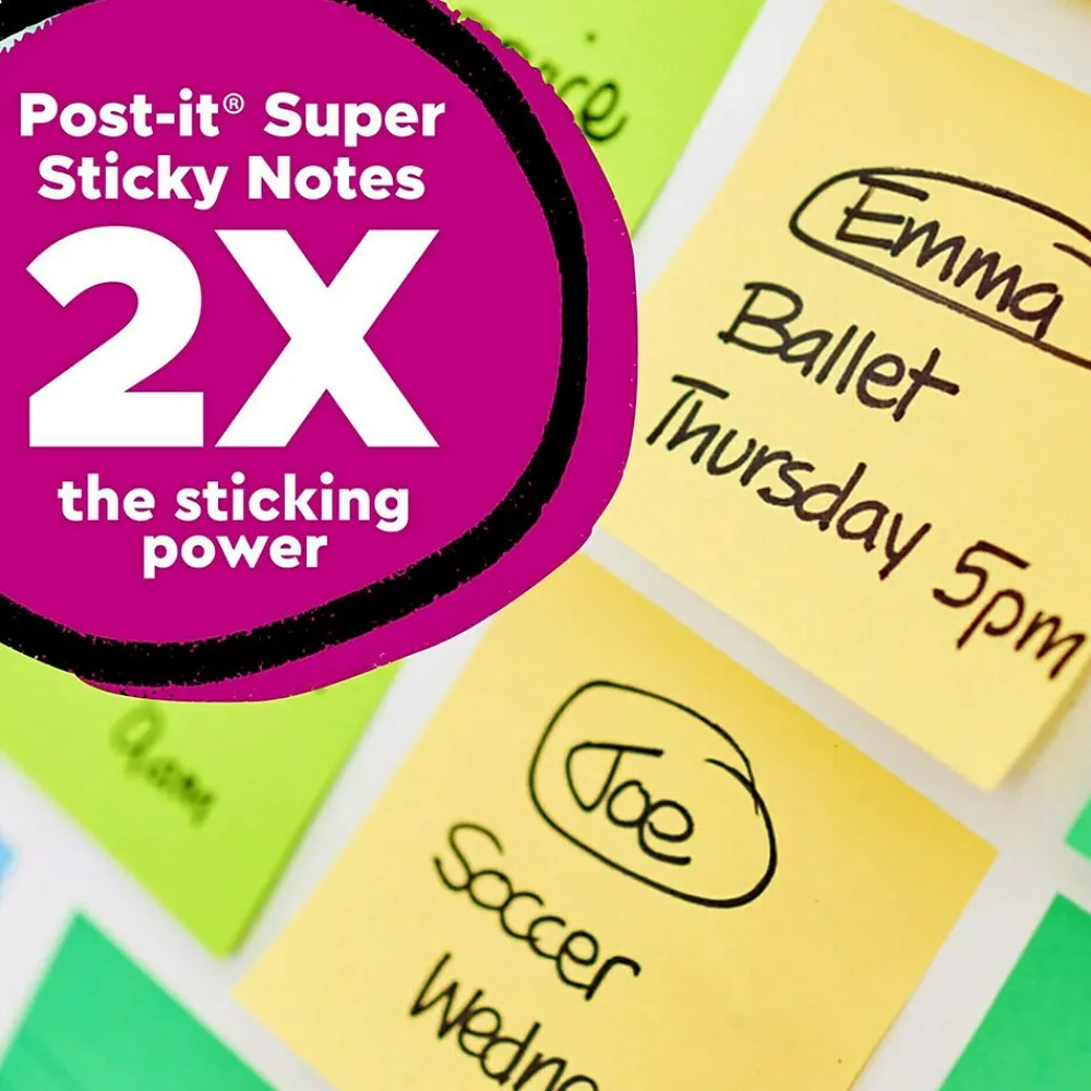Post-It Notes*Post-it Recycled Super Sticky Notes, 4" x 6", Canary Collection, 45 Sheet/Pad, 4 Pads/Pack (4621R-4SSCY) Canary Yellow