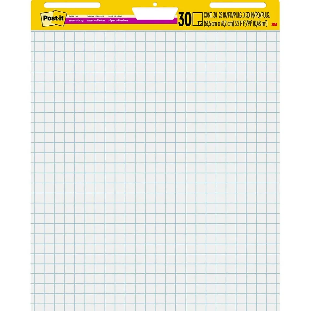 Easel Paper Pads*Post-it ® Super Sticky Easel Pad, 25" x 30", White with Grid, 30 Sheets/Pad (560)