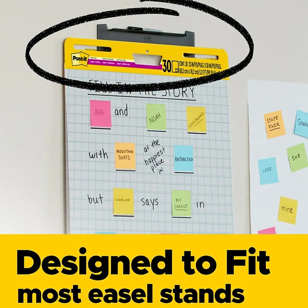 Easel Paper Pads*Post-it ® Super Sticky Easel Pad, 25" x 30", White with Grid, 30 Sheets/Pad (560)