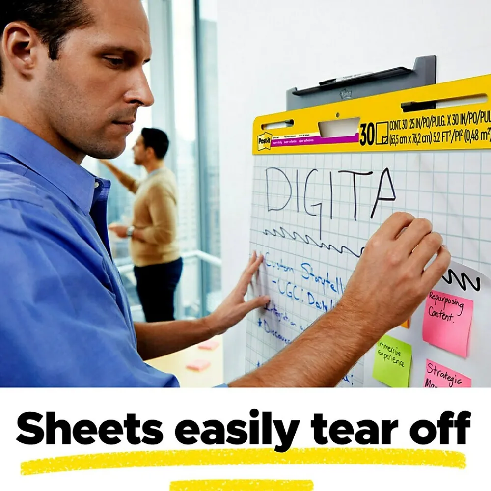 Easel Paper Pads*Post-it ® Super Sticky Easel Pad, 25" x 30", White with Grid, 30 Sheets/Pad (560)