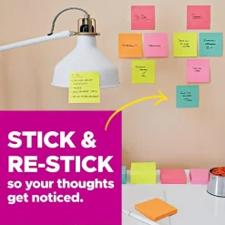 Post-It Notes*Post-it Super Sticky Notes, Assorted Sizes, Supernova Neons Collection, 45 Sheet/Pad, 4 Pads/Pack (4622-SSMIA)