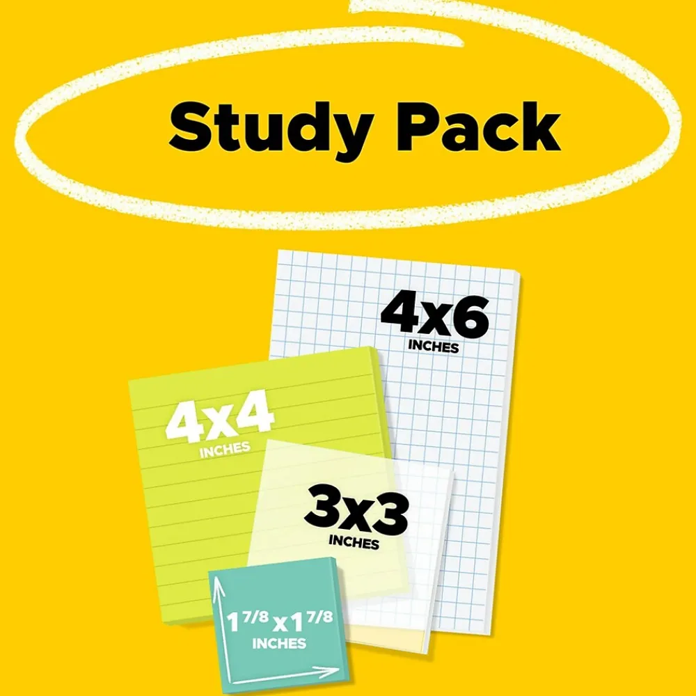 Post-It Notes*Post-it Super Sticky Notes with Transparent Notes, Assorted Collection, 45 Sheet/Pad, 4 Pads/Pack (4622-SSGRID-TR)