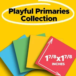 Post-It Notes*Post-it Super Sticky Notes, 2" x 2", Collection, 90 Sheet/Pad, 8 Pads/Pack (6228SSAN) Playful Primaries
