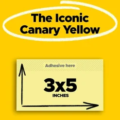Sticky Notes*Post-it Super Sticky Notes, 3" x 5", Canary Collection, 90 Sheet/Pad, 12 Pads/Pack (65512SSCY)