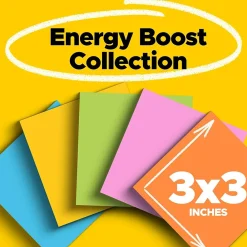 Post-It Notes*Post-it Super Sticky Notes, 3" x 3", Collection, 90 Sheet/Pad, 5 Pads/Pack (654-5SSUC) Energy Boost