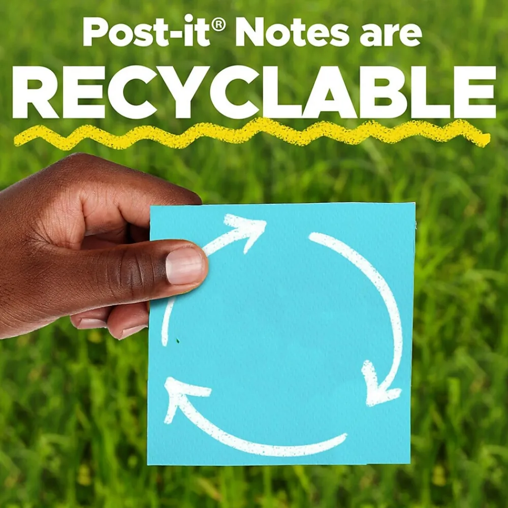 Post-It Notes*Post-it Super Sticky Notes, 3" x 3", Energy Boost Collection, 90 Sheet/Pad, 12 Pads/Pack (65412SSUC)