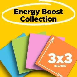 Sticky Notes*Post-it Super Sticky Notes, 3" x 3", Collection, 70 Sheet/Pad, 24 Pads/Pack (65424SSAUCP) Energy Boost