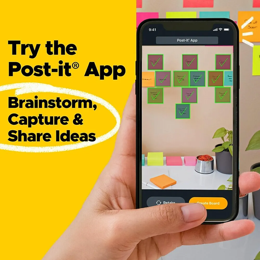 Post-It Notes*Post-it Super Sticky Notes, 3" x 3", Energy Boost Collection, 45 Sheet/Pad, 4 Pads/Pack (3221-SSAU)