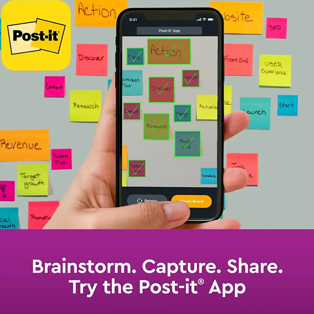 Pop-Up Dispensers*Post-it Super Sticky Pop-Up Notes Dispenser for 3" x 3" Notes, Black, 12 Pads (DS330-SSVA)