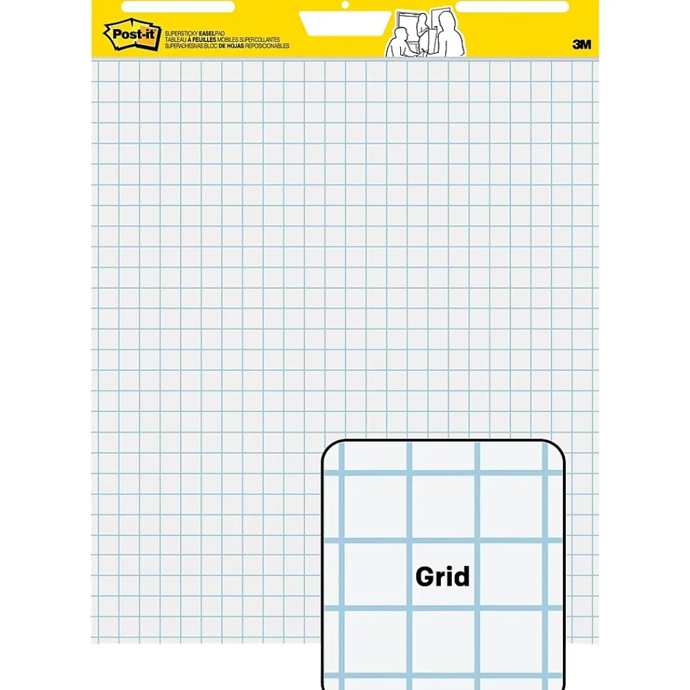 Easel Paper Pads*Post-it Super Sticky Wall Easel Pad, 25" x 30", Grid Lined, 30 Sheets/Pad, 4 Pads/Pack (560VAD4PK)