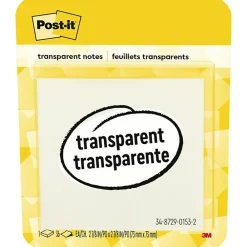 Sticky Notes*Post-it Transparent Notes, 2-7/8" x 2-7/8", 36 Sheets/Pad, 1 Pad/Pack (600-TRSPT)