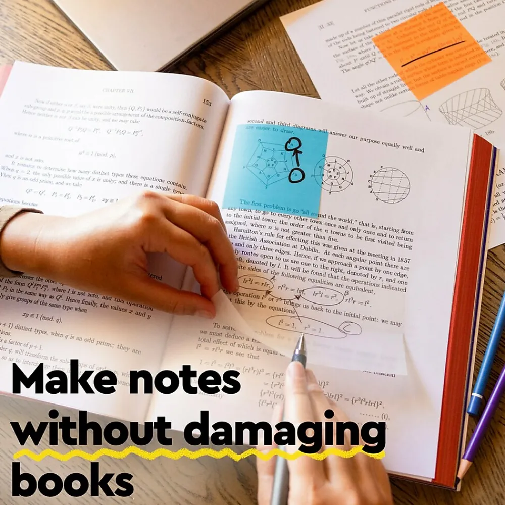 Post-It Notes*Post-it Transparent Notes, 2.8" x 2.8", Assorted Collection, 30 Sheet/Pad, 3 Pads/Pack (600-3COL)