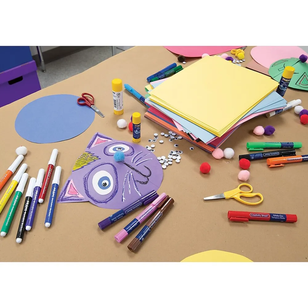 Construction Paper*Prang 9" x 12" Construction Paper, Assorted Colors, 100 Sheets Per Pack, 5 Packs (PAC6504-5)