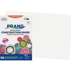 Construction Paper*Prang 12" x 18" Construction Paper, White, 50 Sheets/Pack (P9207-0001)