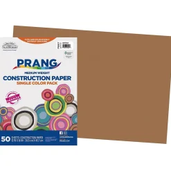 Construction Paper*Prang 12" x 18" Construction Paper, Light Brown, 50 Sheets/Pack (P6907-0001)