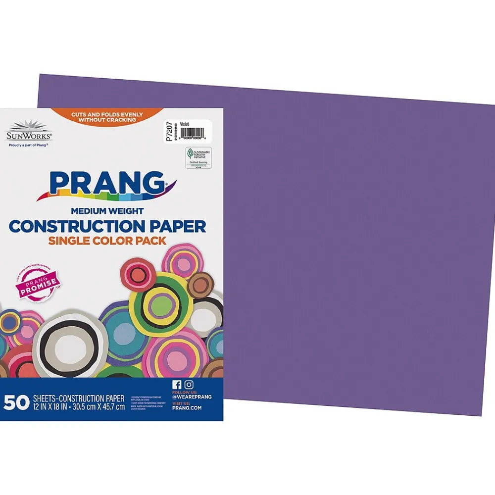 Construction Paper*Prang 12" x 18" Construction Paper, Violet, 50 Sheets/Pack (P7207-0001)