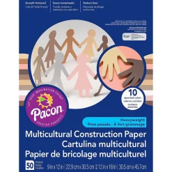 Construction Paper*Prang Shades of Me 12" x 18" Construction Paper, Assorted Skin Tone Colors, 50 Sheets/Pack, 5 Packs (PAC9512-5)