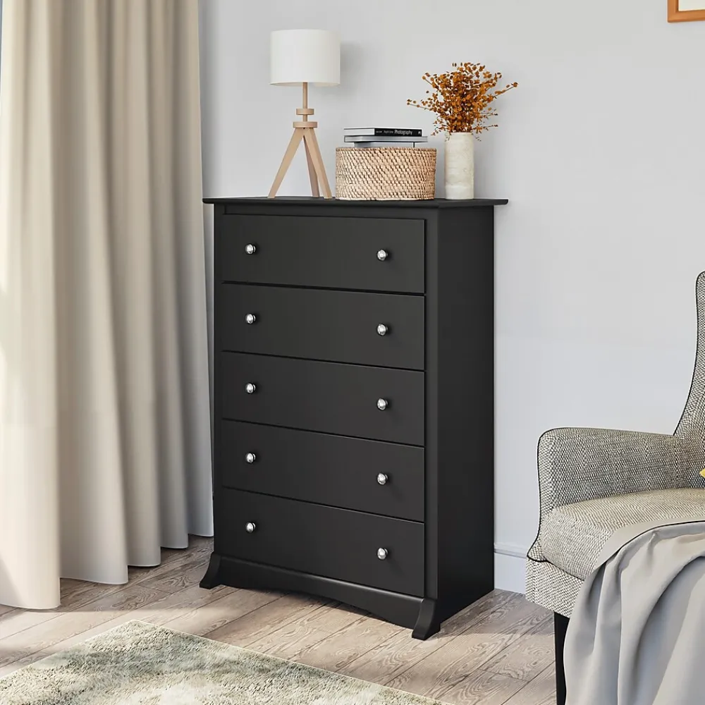 Storage Cabinets*Prepac 44.75" Sonoma 5 Drawer Chest, Black (BDC-3345-K)