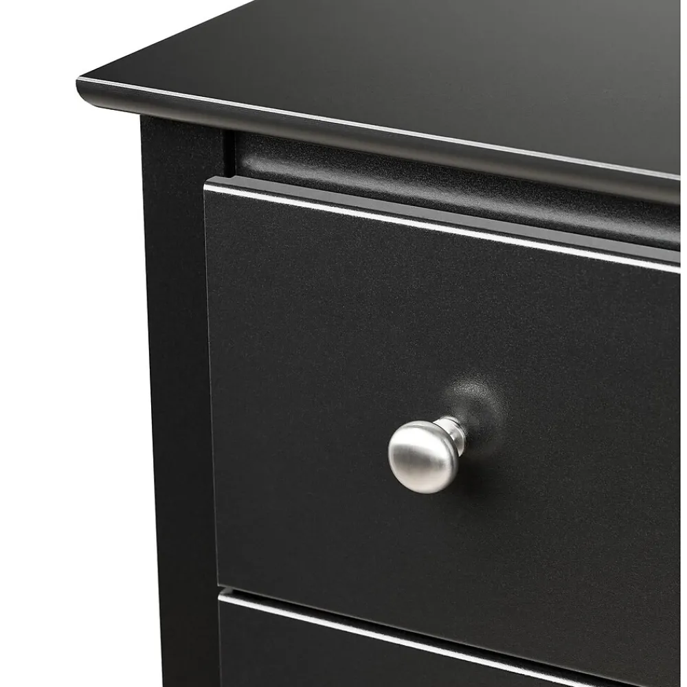 Storage Cabinets*Prepac ™ 28" Sonoma Tall 2 Drawer Nightstand With Open Shelf, Black (BDC-2428)