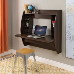 Computer Desks*Prepac 42'' Wall Mounted Floating Desk with Storage, Espresso (EEHW-0200-1)