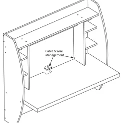 Computer Desks*Prepac 42'' Wall Mounted Floating Desk with Storage, Espresso (EEHW-0200-1)