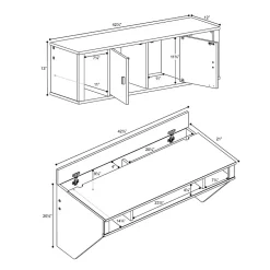 Computer Desks*Prepac Designer Floating Desk & Hutch Set, Washed Black (HRHW-0501-2M)