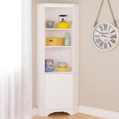 Storage Cabinets*Prepac Elite White Tall 1-Door Corner Storage Cabinet (WSCC-0604-1)