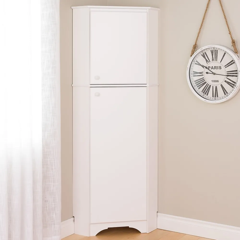 Storage Cabinets*Prepac Elite White Tall 2-Door Corner Storage Cabinet (WSCC-0605-1)