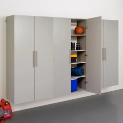 Storage Cabinets*Prepac ™ HangUps 108" Laminate 3 Piece Storage Cabinet Set E, Light Gray