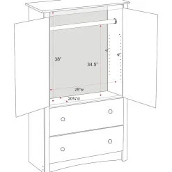 Storage Cabinets*Prepac ™ Sonoma Composite Wood 2 Drawer Armoire, Black