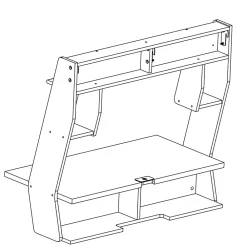 Computer Desks*Prepac Studio Floating Desk, White (WEHW-0900-1)