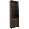 Bookcases*Prepac ™ Tall Slant Back Bookcase With 2 Shaker Doors, Espresso
