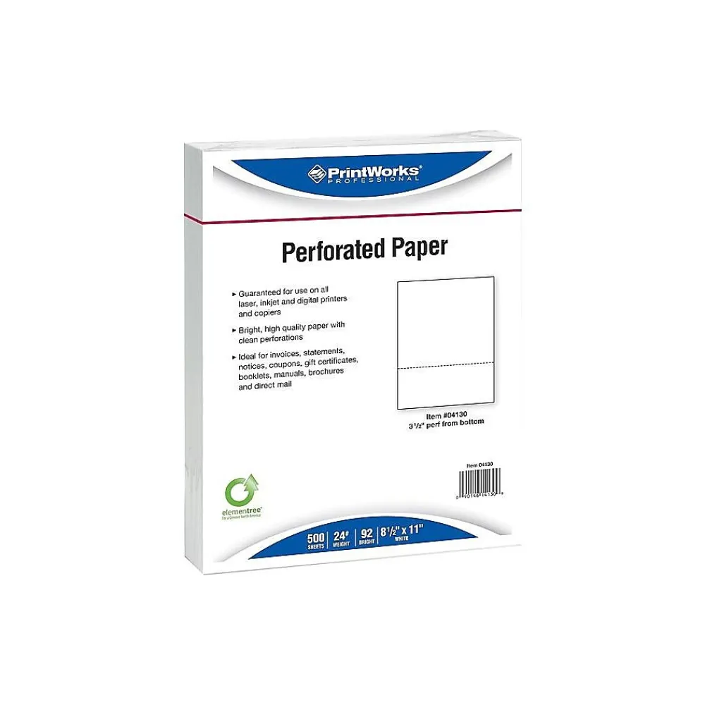 Multipurpose Paper*Printworks Professional 8.5" x 11" Multipurpose Paper, 24 lbs., 92 Brightness, 500/Ream, 5 Reams/Carton (04130)