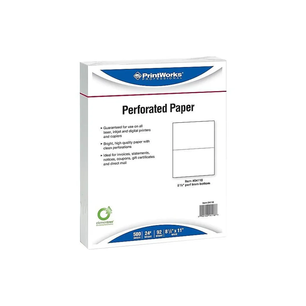 Multipurpose Paper*Printworks Professional 8.5" x 11" Multipurpose Paper, 24 lbs., 92 Brightness, 500/Ream, 5 Reams/Carton (04118P)