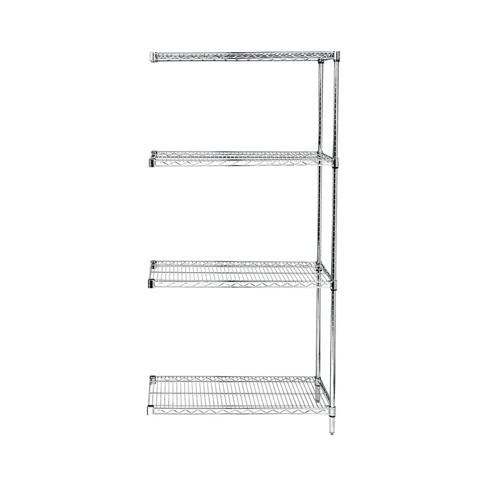 Shelving*Quantum Storage Systems 4 Shelf Wire Extra Shelves, 18"W, Chrome (AD74-1872C)