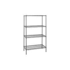 Shelving*Staples Quantum Storage Systems Wire Starter Kit 4-Shelf Metal Unit, 36"W, Chrome (WR74-2436C)