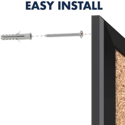 Bulletin*Quartet Classic Cork Bulletin Board, Black Frame, 2'W x 1.5'H (2301B)