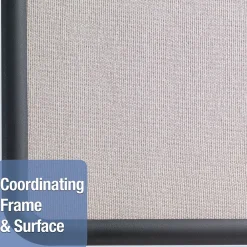 Bulletin*Quartet Contour Fabric Bulletin Board, Black Frame, 2'H x 3'W (7693G)