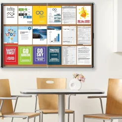 Bulletin*Quartet Cork Bulletin Board, Aluminum Frame, 5' x 3' (EISC3956)