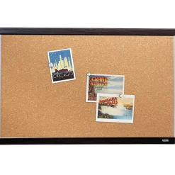 Bulletin*Quartet Cork Bulletin Board, Mahogany Finish and Aluminum Frame, 2'H x 3'W (ELANB2436A)
