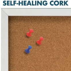 Bulletin*Quartet Cork Enclosed Bulletin Board, Aluminum Frame, 3'H x 2'W (2363)