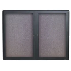 Bulletin*Quartet Fabric Enclosed Bulletin Board, Graphite Frame, 3'H x 4'W (2364L)