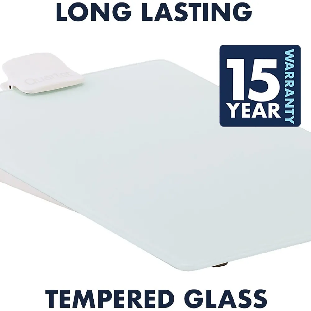 Dry Erase*Quartet Glass Dry-Erase Desktop Easel, White Surface, Frameless, 9"W x 11"H (GDE119)